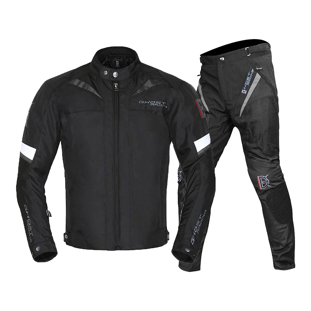 GHOST RACING moto rcycle куртка защитная Экипировка moto rbike мотоциклетная куртка водонепроницаемая ветрозащитная одежда moto rcycle костюмы - Цвет: GR-Y-01 BK Suit