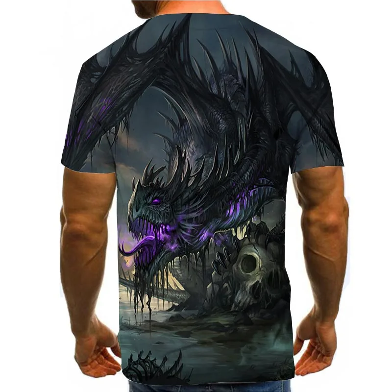 

Men's Graphic Shirt 3D Print T Shirt Novelty Dragon Top Casual Tee US Size Unisex Clothing