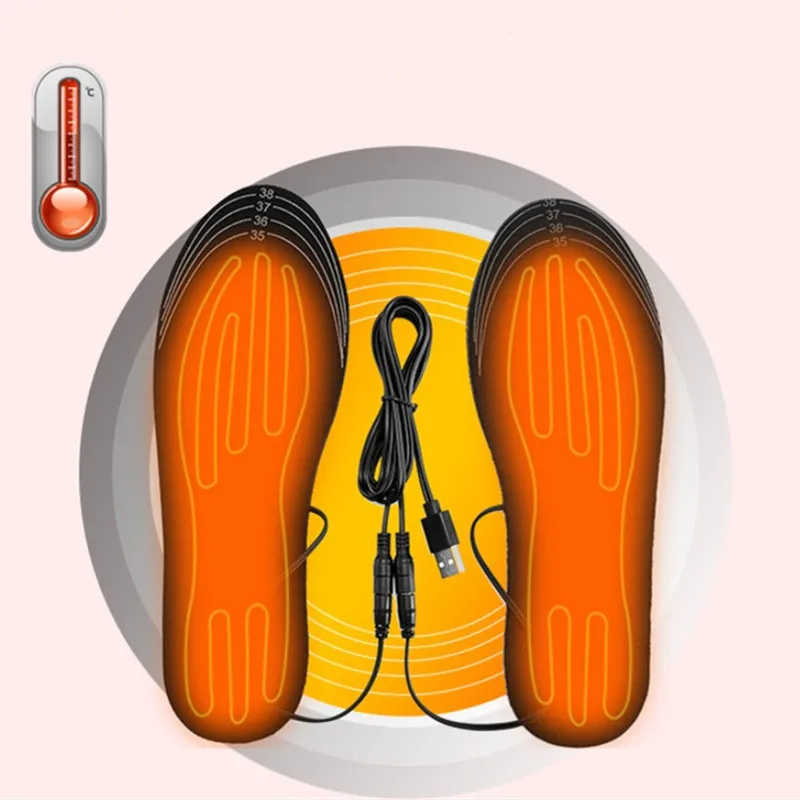 

USB Heated Shoe Insoles Feet Warm Sock Pad Mat Electrically Heating Insoles Washable Winter Warm Thermal Insoles