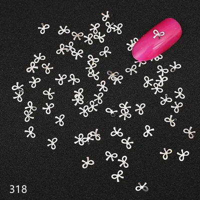 318 Полые серебряные розы стикеры 3D на ногти Nail Art сплав decals100шт/дизайн металлические подвески дизайн Советы Украшение аксессуаров - Цвет: 318