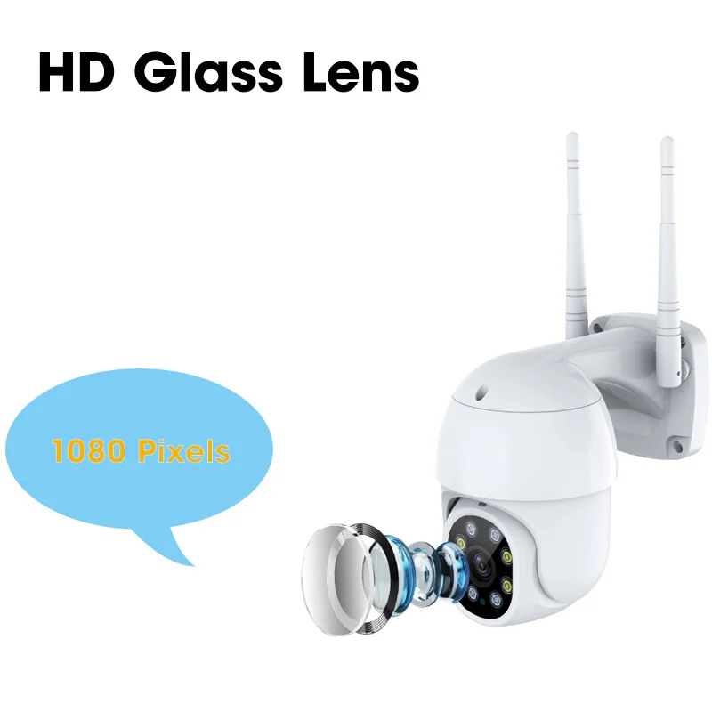 IP камера наружная беспроводная 1080P PTZ Wi Fi ИК 2 МП|Видеорегистратор для