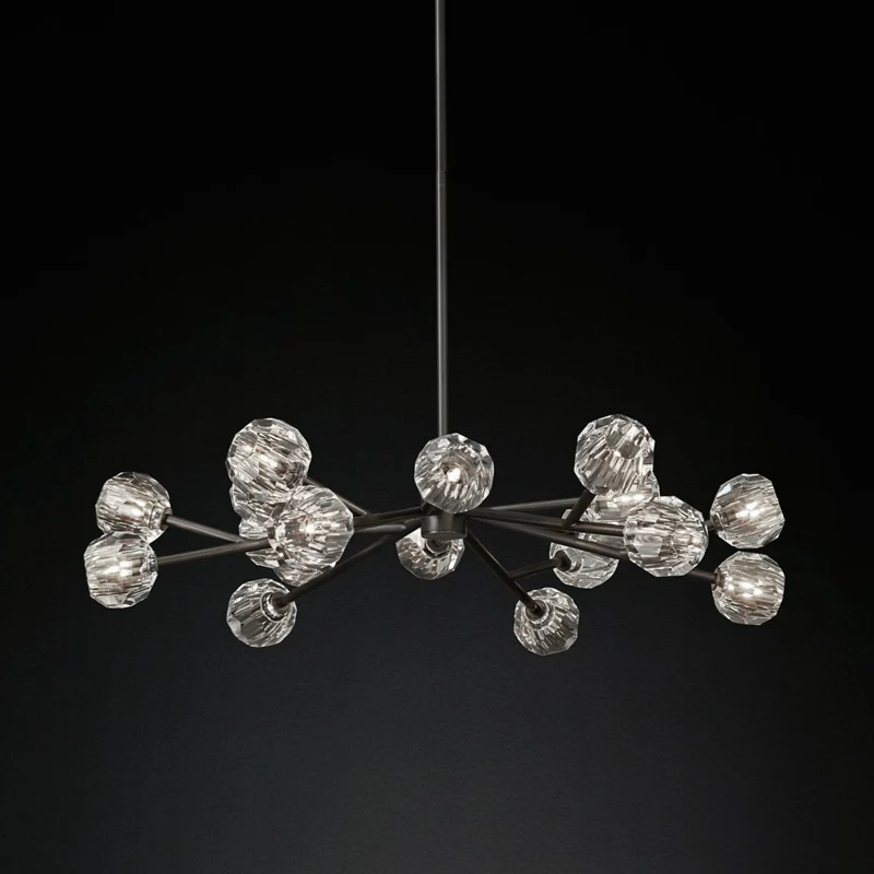 Люстра Светодиодная в американском стиле потолочная лампа из черно золотого