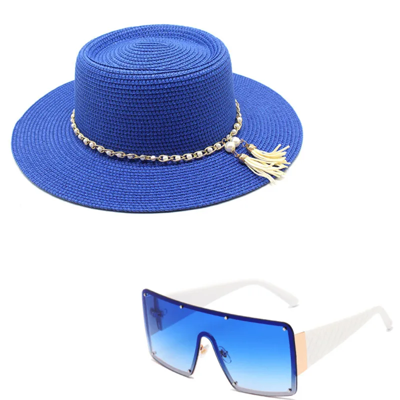 

Набор пляжных необходимых шляп и очков в европейском и американском стиле, модные очки с защитой от УФ-лучей, соломенная шляпа, солнцезащитн...