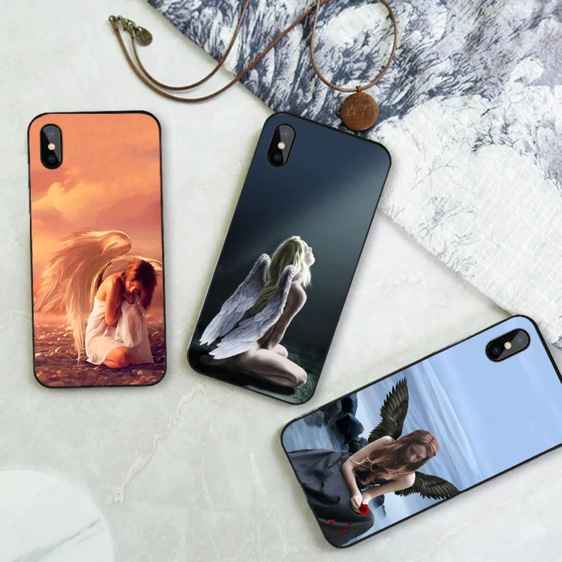 

Angel Girl Phone Case For Iphone 12 13 Mini 11 Pro Max XS Mobile Shell SE 2020 6 6S 7 8 Plus 5S XR X Unique Hard Cover