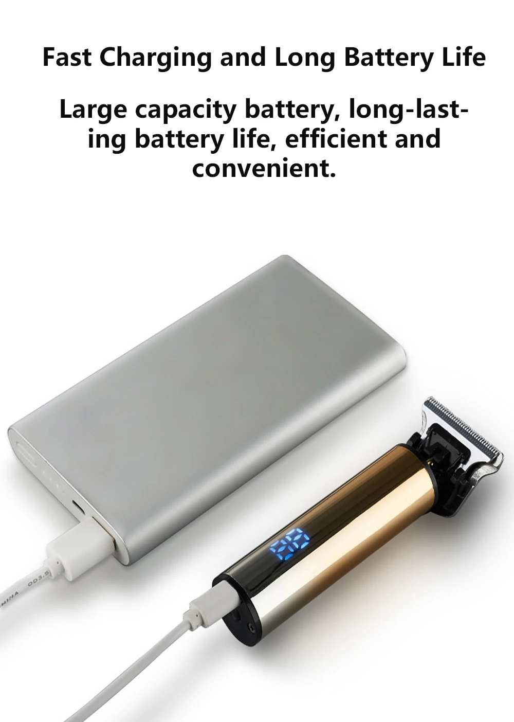 

RUCHA Hair Trimmer USB Rechargeable 0mm Cordless Shaver Hair Clipper for Men Hair Shaver Trimmer Machine