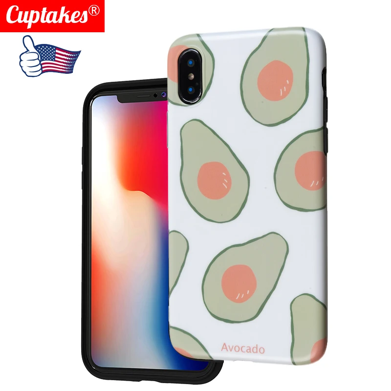 Милый мультяшный чехол с фруктами авокадо милый матовый Мягкий силикон imd для Apple