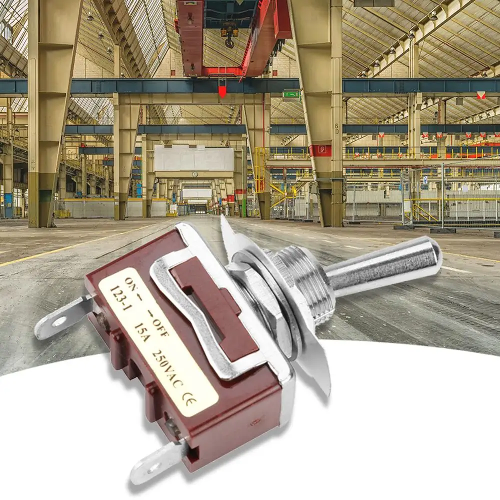 15A 250V ВКЛ-ВЫКЛ кратковременный переключатель кулисный переключатель 2 Pin 2 позиции 12 мм для автомобильных кабельных систем бытовой техники промышленного управления