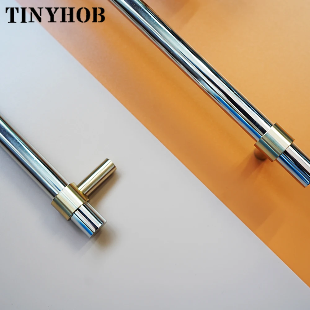 10 78 &quotдлинная 304SS латунная Мебельная ручка и зеркальная полированная Т-образная