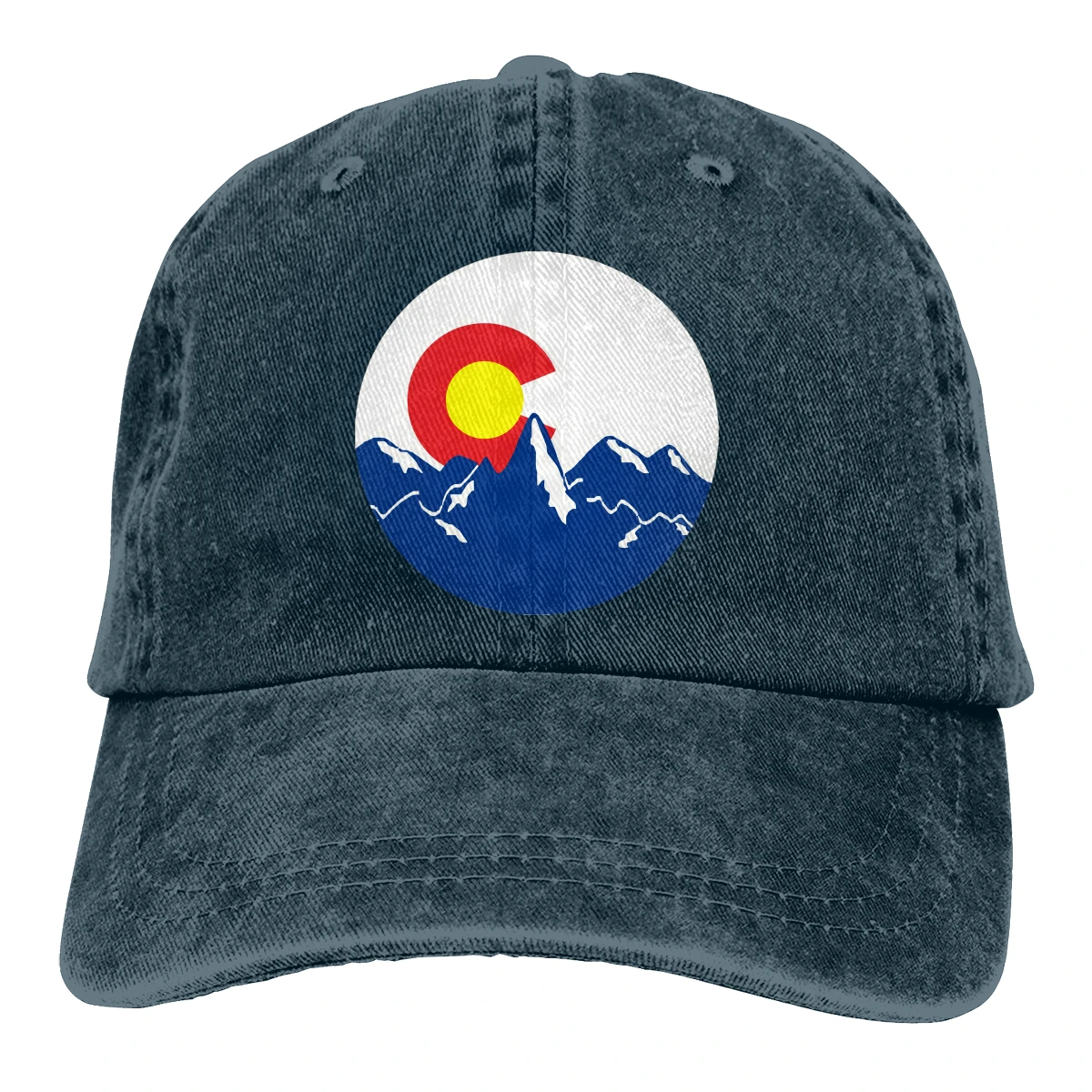 

Colorado Flag Chicken T men woman Retro Washed Cowboy hat Hip hop caps