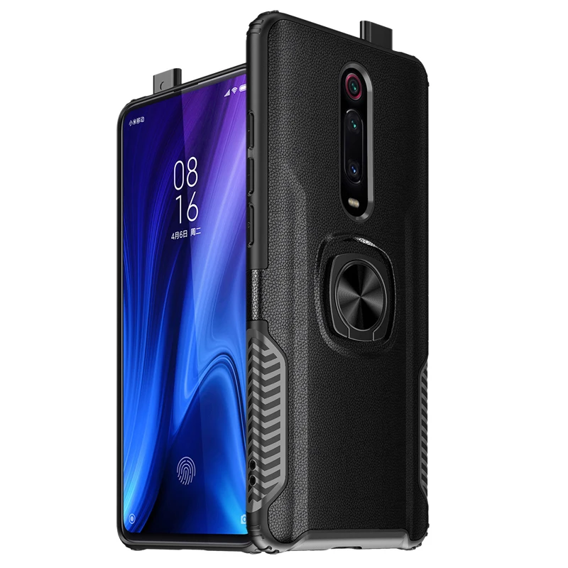 Кожаный защитный чехол с текстурой для Oppo Realme Q 5 3 Pro Чехол F11 Pro R17 Pro V17 подставка с магнитным кольцом противоударный чехол из термополиуретана и силикона