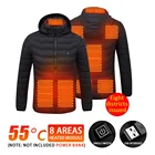 Уличная куртка с подогревом для мужчин и женщин, жилет с длинным рукавом и USB-портом, теплая зимняя Термоодежда с капюшоном