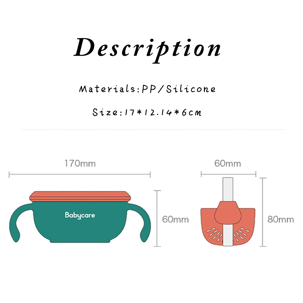 

3in1 Baby Feeding/Snack/Soup Bowl with Straw Infant Learning Dishes Suction Bowl Handle Tableware Petal Snack Bowl