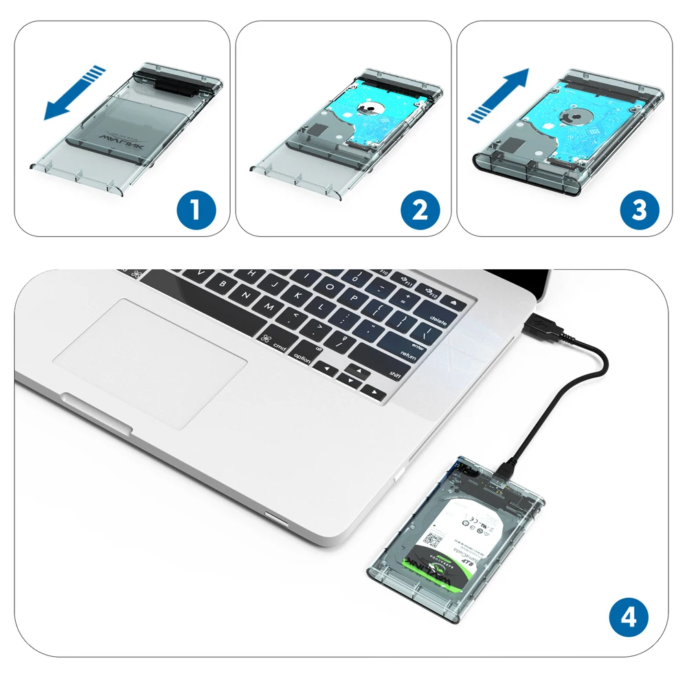 Чехол Wavlink 2 5 дюйма для жесткого диска SATA к USB 3 0 без инструмента Гбит/с протокол UASP