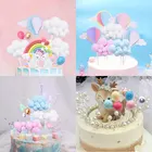 Милые животные единорог Радуга облако воздушный шар торт Топпер кекс Топпер флаг украшение торта детский день рождения Декор принадлежности