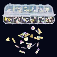 nail art stass sticker ab crystal mix shape fancy shaped box colorful glass rainbow decorative stone for 3d nail art decorations