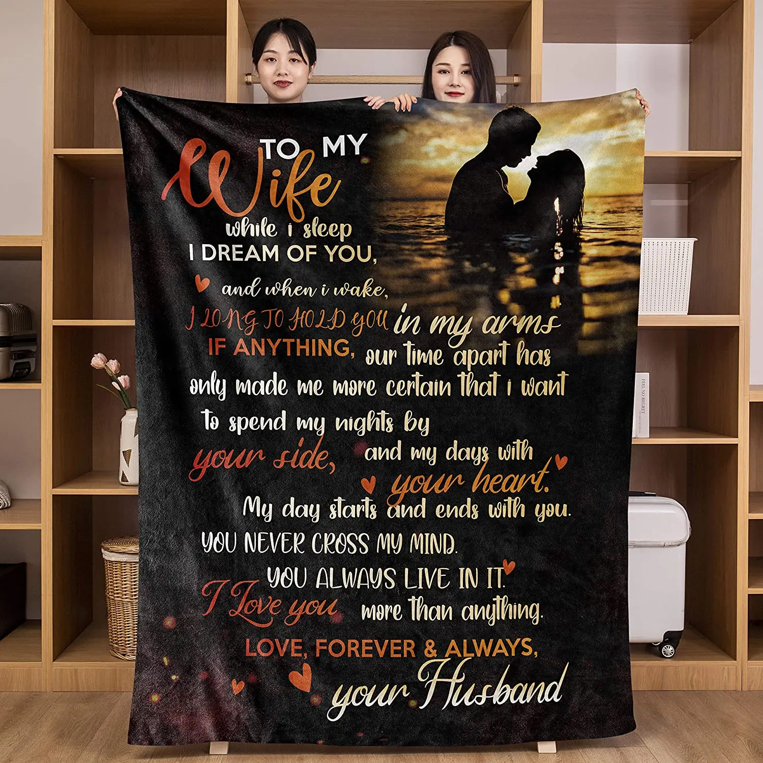 

Throw Blanket Custom Gifts for Wife Dream Black Personlized Throw