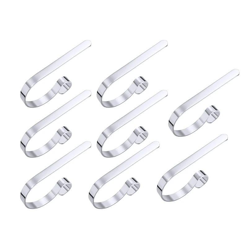 

Держатели для чулок, 8 шт., крючки для камина, каминная полка, металлические подвесные зажимы для рождественской вечеринки, серебристые