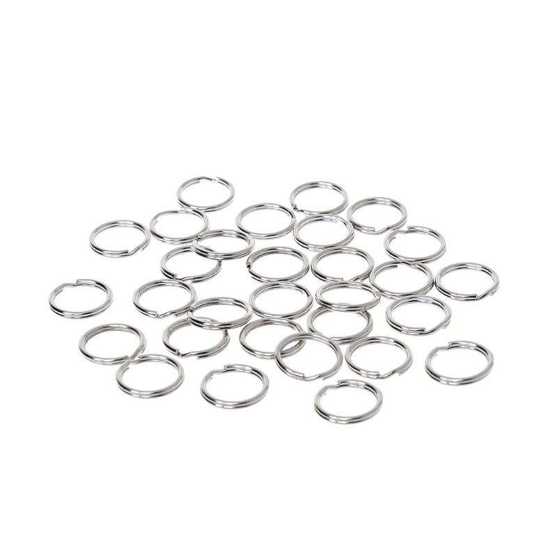 

30pcs 15mm Key Ring Stainless Steel Split Keychain EDC Round Loop Hoop Buckle