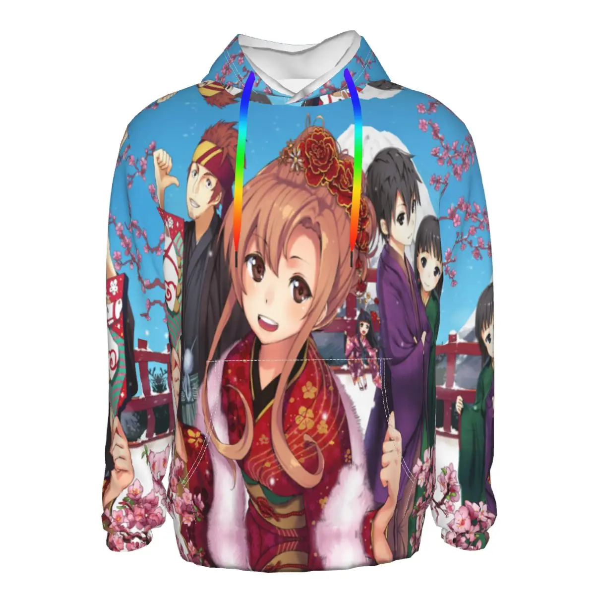 

Толстовки спортивные с мультяшным мечом, художественный онлайн-принт, теплая новинка, свитшот для женщин с капюшоном, мужская одежда в стил...