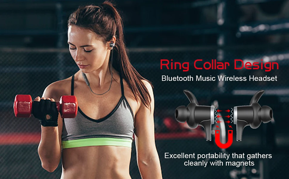 Магнитные беспроводные наушники вкладыши Bluetooth 4 1 со встроенным микрофоном с