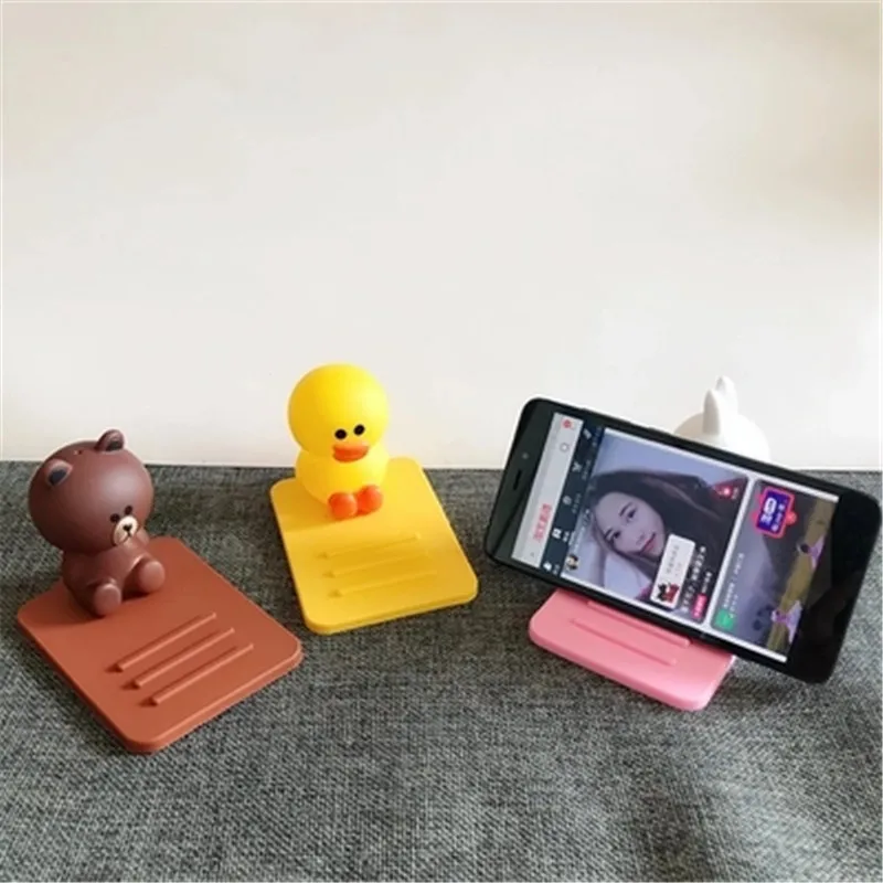 cartoon character silicone doll desktop mobile cell phone holder stand for iphone ipad smartphone desk tablet bracket mini lazy free global shipping