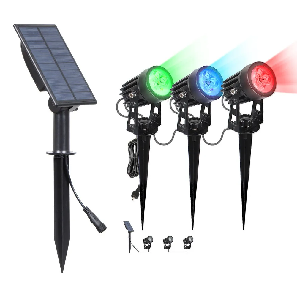 

Multicolor Solar Yard Lawn Garden Spotlights LED Outdoor Waterproof Landscape Spot Lights Ground Plug Lights Lawn Spotlights