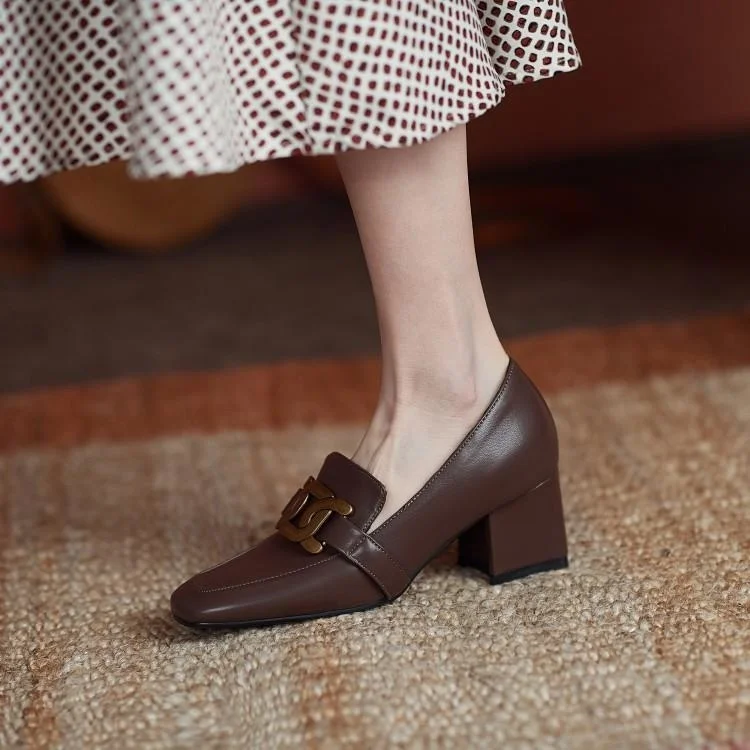 

Новинка 2021, женские туфли на высоком каблуке, на толстом высоком каблуке, увеличенная профессиональная обувь с квадратным носком