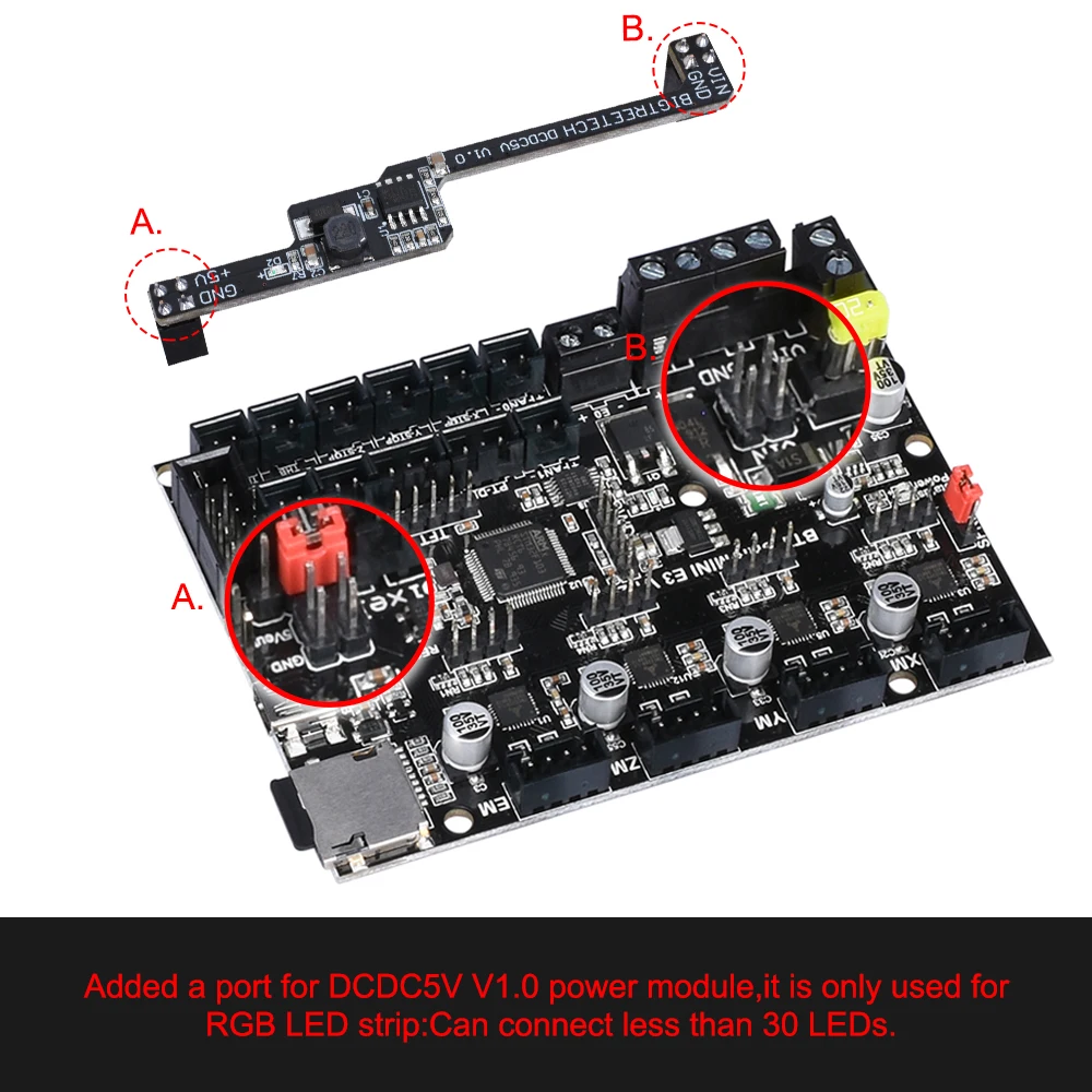 Модуль питания BIGTREETECH DCDC5V поддержка работы 5V RGB лампа Лента 3D принтер Часть для SKR