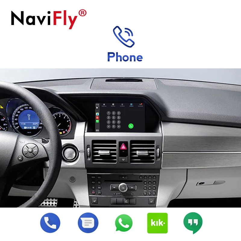 NaviFly беспроводной Carplay для Mercedes Benz GLK Class X204 двухдверный купе Android мультимедийный