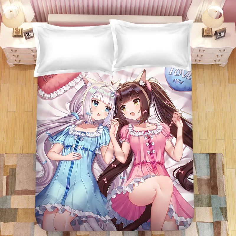 Простыня с 3D принтом Game Nekopara покрывало для детской комнаты простыня постельное