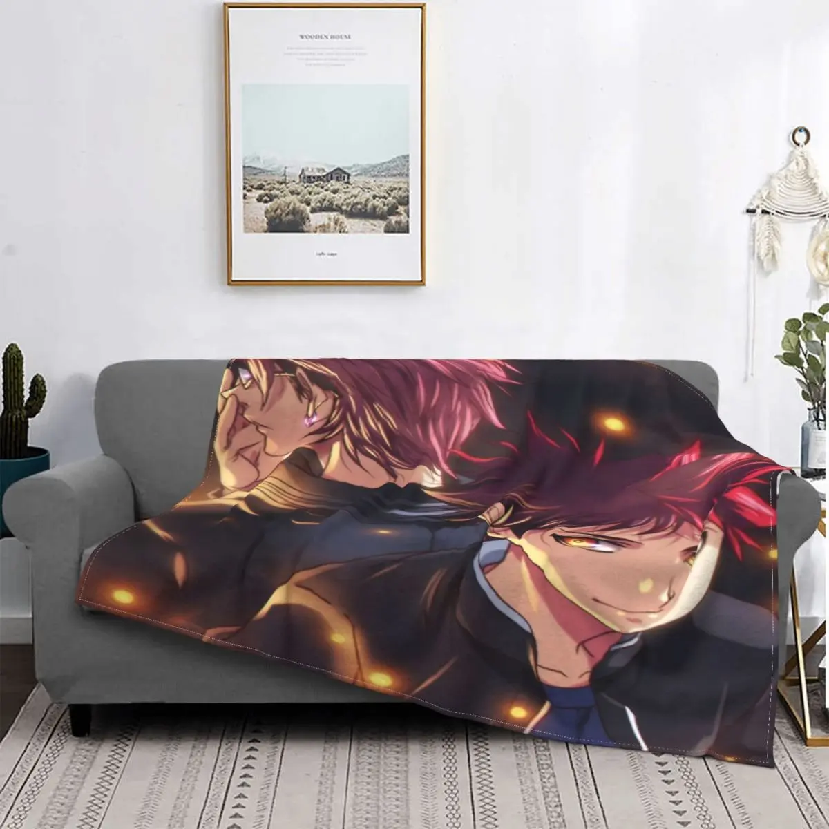 

Плед Shokugeki No Soma Kojiro And Soma, покрывало для кровати, покрывало для дивана, кавайное одеяло, покрывало для пикника