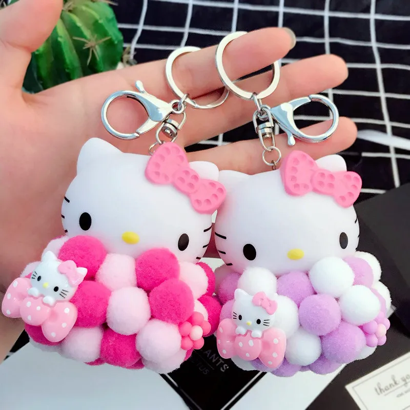Милый котенок брелок с котом Женская мультяшная сумка KT брелки помпон подвеска
