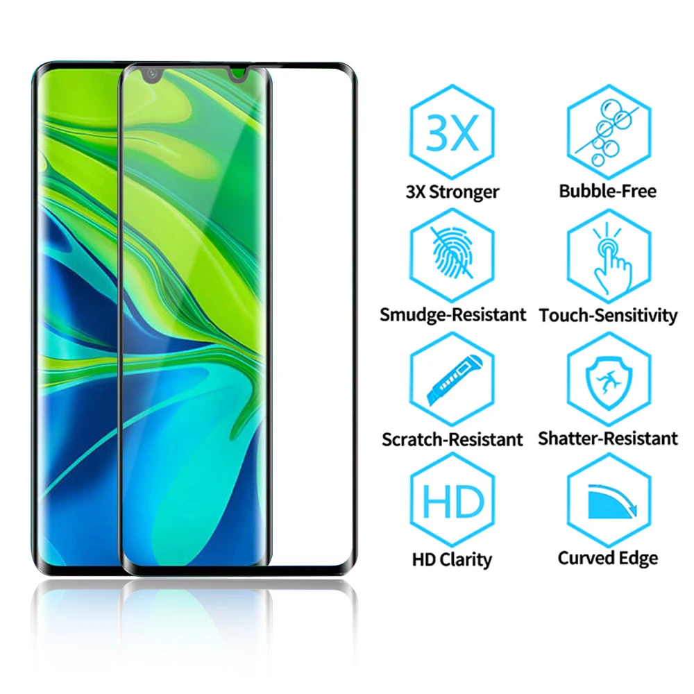 Закаленное стекло для Xiaomi mi Note 10 PLUS Защитная пленка для экрана note10 note10plus 10plus защитная пленка mi note10 armored glas 10