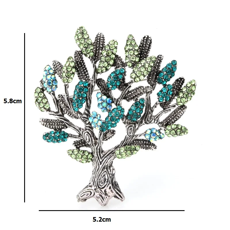 Wuli &amp baby зеленые и розовые стразы Женская металлическая брошь в виде счастливого