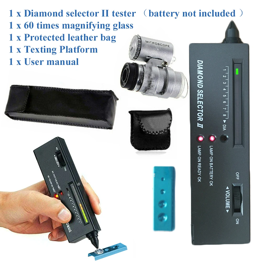 

4pcs/set Jewelry Diamond Selector Moissanite Tester Gemstone Testing Kit LED Diamond Indicator Digital Electronic Test Pen