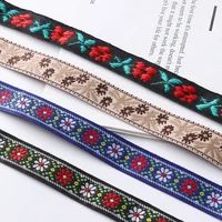 5yards 20mm ethnic flower jacquard ribbon for diy craft headwear curtain garment decoration strip gift packaging materials
