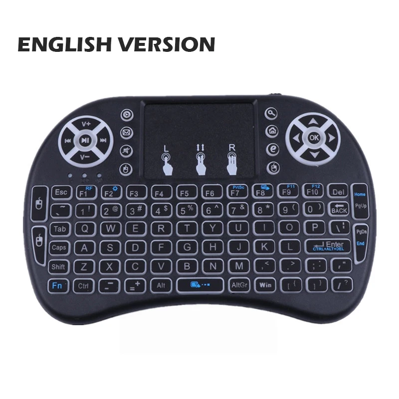 Mecool air mouse Клавиатура с дистанционным управлением i8 с подсветкой мини английская Сенсорная панель мини беспроводные клавиатуры для Smart android tv Box