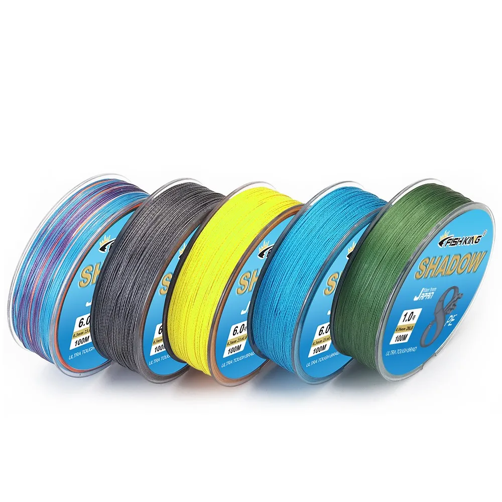 

100M Multicolour Braided Wire 8 Strands MultifilamentFishing LineSea Saltwater Carp Fishing Weave ExtremeFISHKING