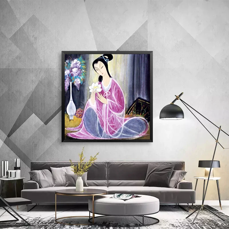 Китайские картины тушью по номерам художественная работа краска красота леди