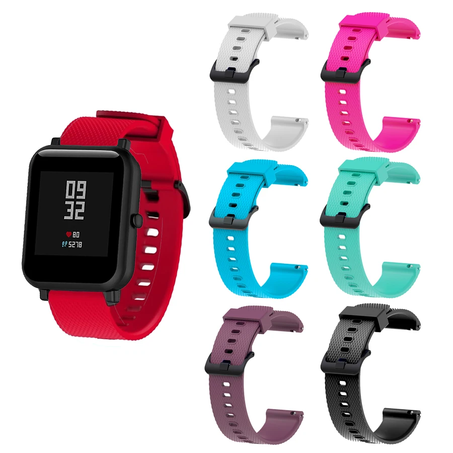 Ремешок для часов Amazfit Bip силиконовый спортивный сменный ремешок браслета Xiaomi Huami