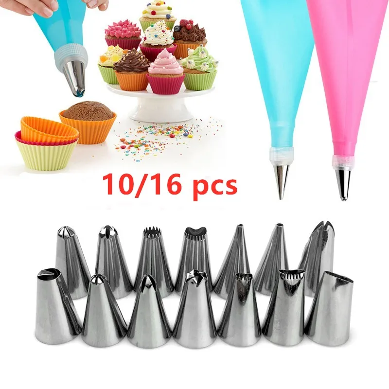 10/16 шт. DIY силиконовая форма для льда Трубопроводы Крем кондитерский мешок