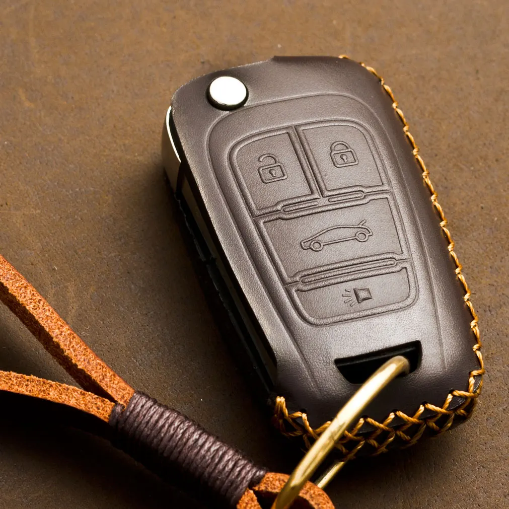 

1 PCS Genuine Leather Remote Key Case Key Cover Fob For Buick Enclave LaCrosse Regal Verano Key Cover