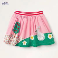 little maven summer baby girl clothes bunny applique children woven cotton mini animal school cute skirts for kids 2 7 years