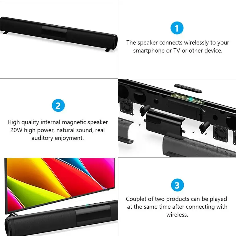 speaker practical durable exquisite wireless speaker loudspeaker for mobile phone bluetooth echo wall bar card home tv speaker free global shipping