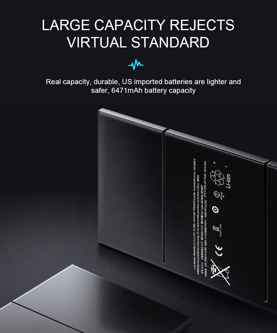 Аккумулятор для планшета PINZHENG 6471 мАч для iPad mini 2 3 Сменная батарея A1489 A1490 A1491A1599 A1600 A1601 с инструментом