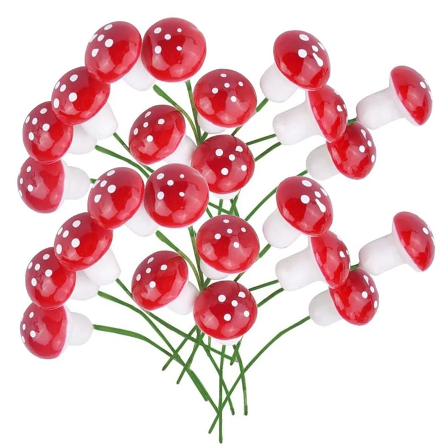 

Nueva gran oferta 10 Uds 2cm Mini setas en miniatura hadasterrario con musgo decoraciones artesanales de resina juego de