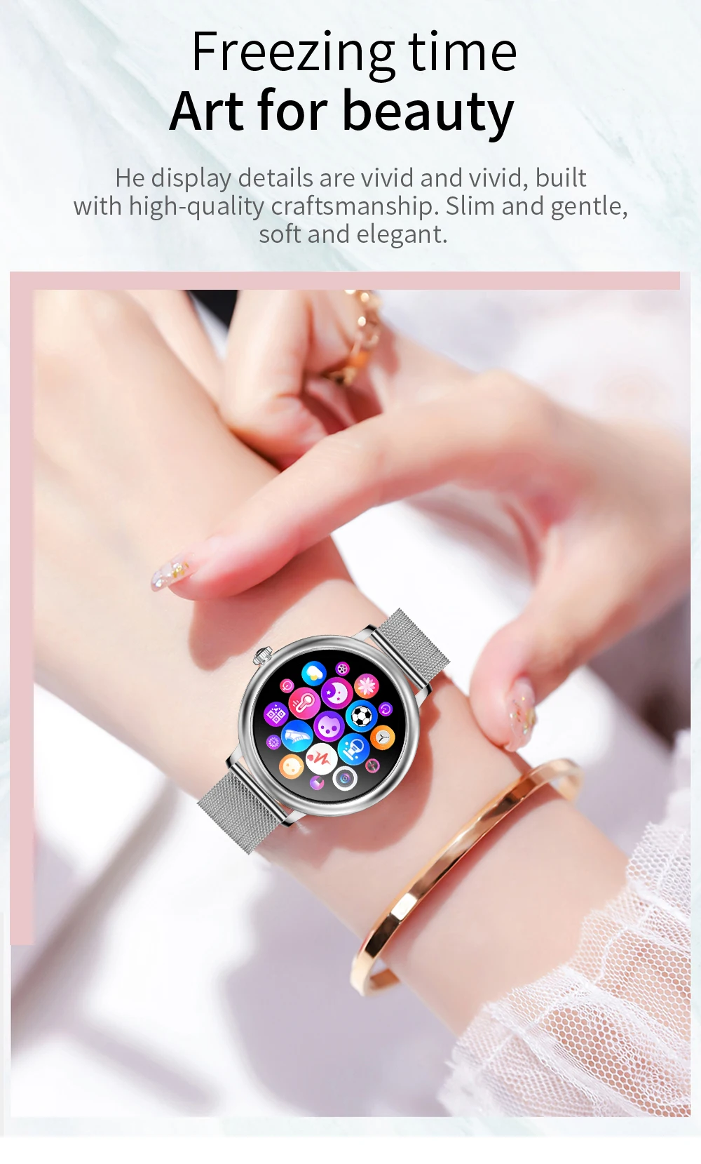 

2021 NEW Fashion Women's Smart Watch Luxurious Smartwatch For Android Apple, Christmas Gift For Wife Girlfriend Lover