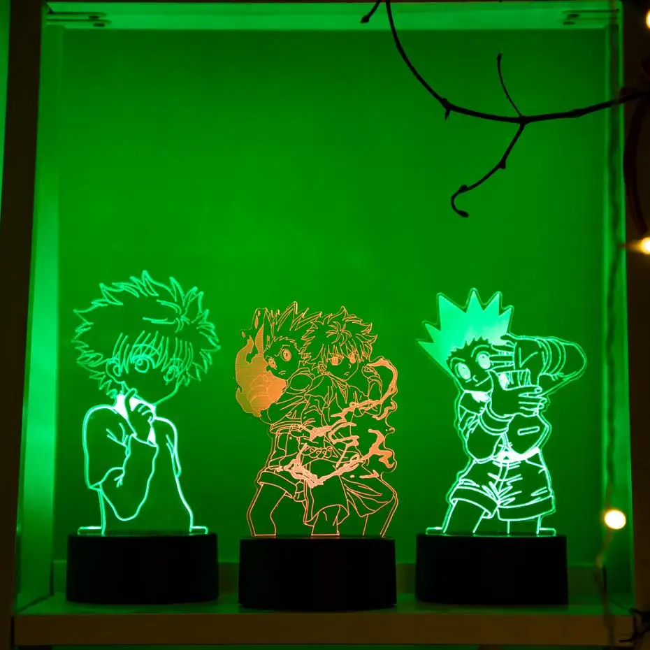 3d-ночник с фигуркой Gon and Killua ночсветильник в стиле аниме Hunter X декоративный