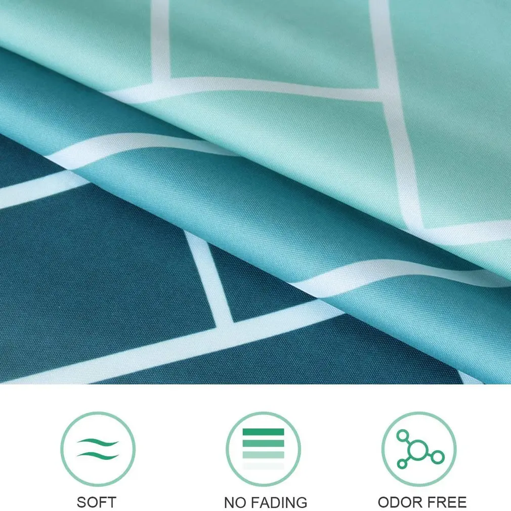 

Nordic Wind Shower Curtain With Anti-Rust Copper Hook Waterproof Polyester Geometric Printing Mildew Curtain for Bathroom Shower