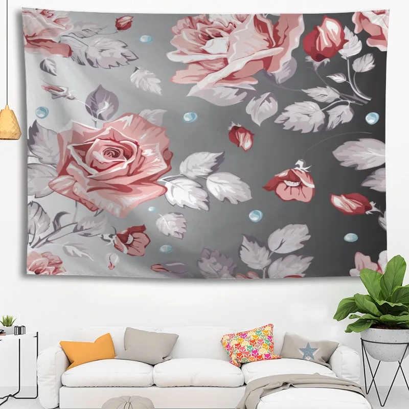 

Custom High Quality Rose Hanging Tapestry Home Party Decoration Tapestries Photo Background Cloth Table Cloth Wall Tapes